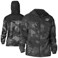 Men's Columbia Black Los Angeles Kings Camo Flash Challenger Omni-Shade Full-Zip Hoodie Windbreaker