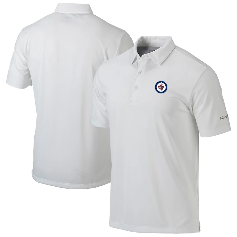 Men's Columbia White Winnipeg Jets Drive Omni-Wick Polo