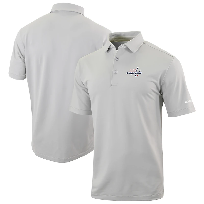 Men's Columbia Gray Washington Capitals Even Lie Omni-Wick Polo