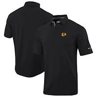 Men's Columbia  Black Chicago Blackhawks Even Lie Omni-Wick Polo