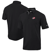 Men's Columbia  Black Carolina Hurricanes Even Lie Omni-Wick Polo