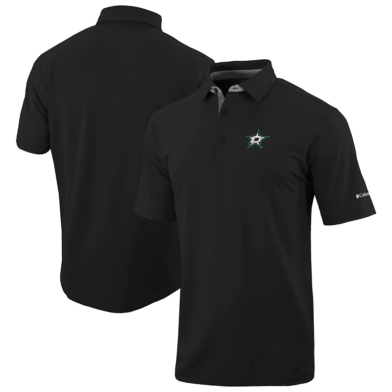 Men's Columbia  Black Dallas Stars Even Lie Omni-Wick Polo