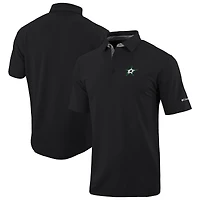 Men's Columbia  Black Dallas Stars Even Lie Omni-Wick Polo