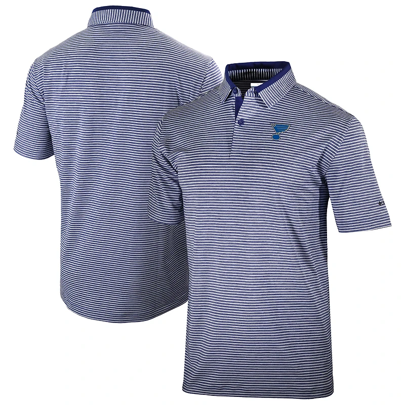 Men's Columbia Navy St. Louis Blues Golden Hills Omni-Wick Polo