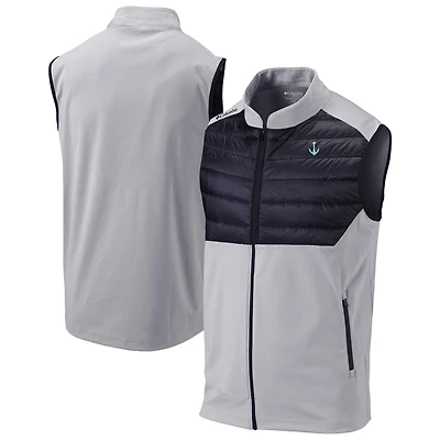 Men's Columbia Gray Seattle Kraken In The Element Omni-Wick Full-Zip Vest