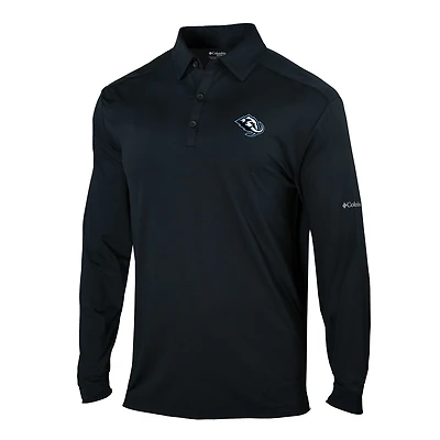 Men's Columbia Black Utah Mammoth Pin High Long Sleeve Polo
