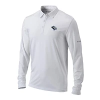 Men's Columbia White Utah Mammoth Pin High Long Sleeve Polo