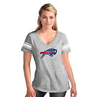 Women's G-III 4Her by Carl Banks  Heather Gray Buffalo Bills First Pick Distressed V-Neck T-Shirt