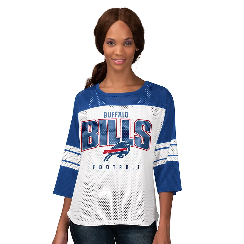 Women's G-III 4Her by Carl Banks  Royal Buffalo Bills First Team 3/4-Sleeve Mesh T-Shirt