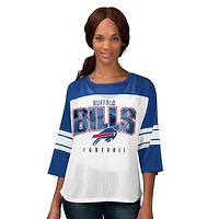 Women's G-III 4Her by Carl Banks  Royal Buffalo Bills First Team 3/4-Sleeve Mesh T-Shirt