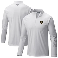 Men's Columbia  White Vegas Golden Knights Terminal Tackle Omni-Wick Raglan Quarter-Zip Top