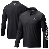 Men's Columbia  Black Anaheim Ducks Terminal Tackle Omni-Wick Raglan Quarter-Zip Top