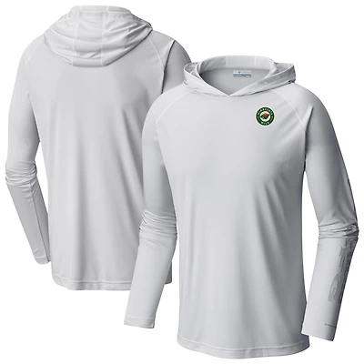 Men's Columbia  White Minnesota Wild Terminal Tackle Omni-Shade Raglan Pullover Hoodie