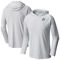 Men's Columbia  White Dallas Stars Terminal Tackle Omni-Shade Raglan Pullover Hoodie
