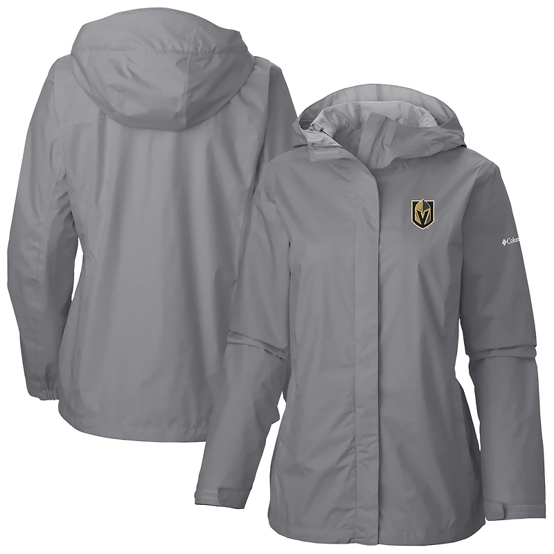 Women's Columbia  Gray Vegas Golden Knights Arcadia Omni-Tech Full-Zip Hooded Rain Jacket