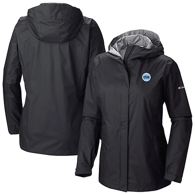 Women's Columbia  Black Utah Mammoth Arcadia Omni-Tech Full-Zip Hooded Rain Jacket