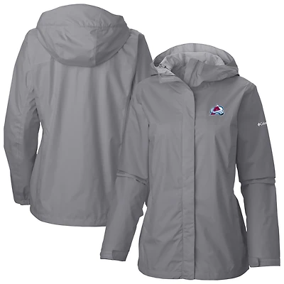 Women's Columbia Gray Colorado Avalanche Arcadia Omni-Tech Full-Zip Hooded Rain Jacket