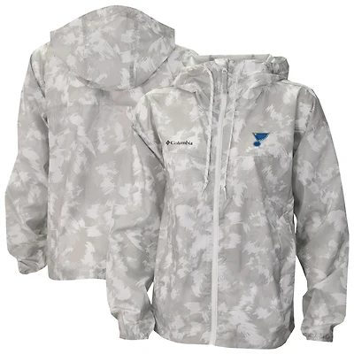 Women's Columbia White St. Louis Blues Flash Challenger Omni-Shade Full-Zip Windbreaker Jacket