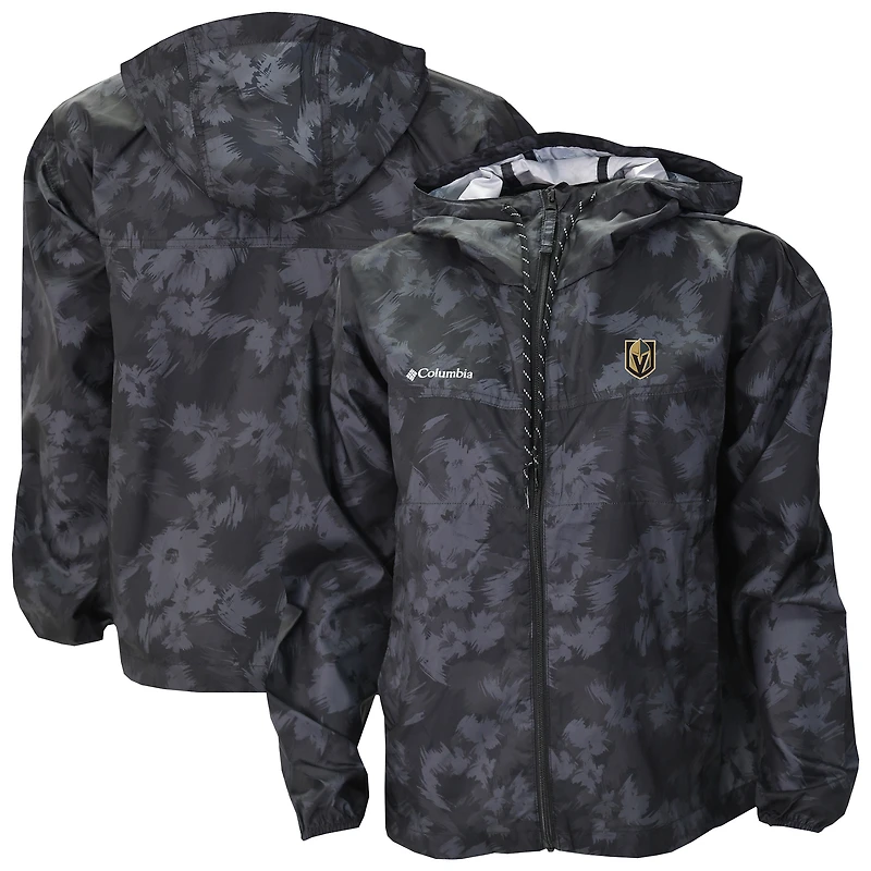 Women's Columbia  Black Vegas Golden Knights Flash Challenger Omni-Shade Full-Zip Windbreaker Jacket