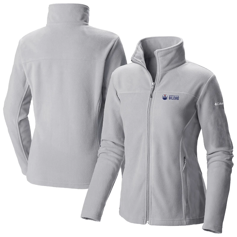 Women's Columbia Gray Edmonton Oilers Give & Go II Fleece Full-Zip Jacket