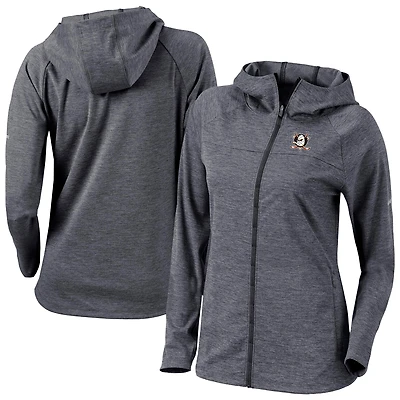 Women's Columbia Black Anaheim Ducks Half Shot Omni-Wick Raglan Full-Zip Hoodie