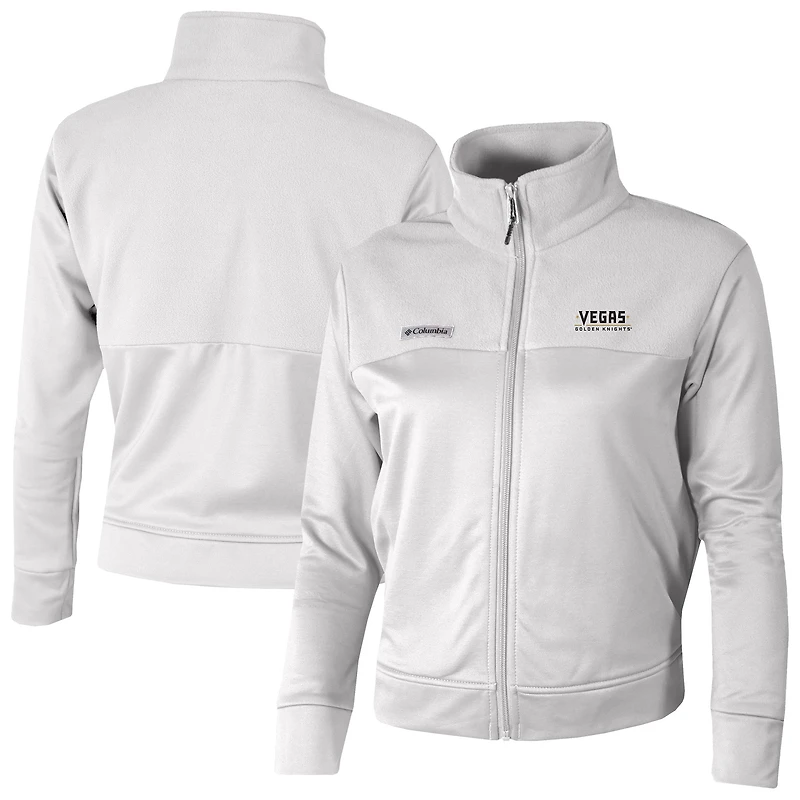 Women's Columbia  White Vegas Golden Knights Omni-Wick Cropped River Fleece Full-Zip Jacket