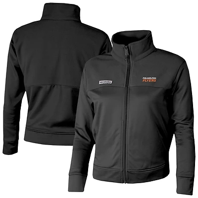 Women's Columbia  Black Philadelphia Flyers Omni-Wick Cropped River Fleece Full-Zip Jacket