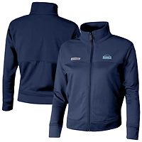 Women's Columbia  Navy Seattle Kraken Omni-Wick Cropped River Fleece Full-Zip Jacket