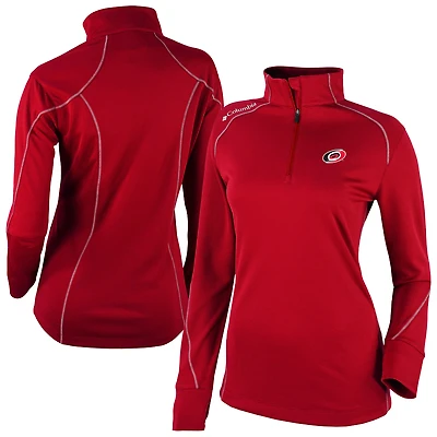 Women's Columbia  Red Carolina Hurricanes Shotgun Omni-Wick 2.0 Raglan Quarter-Zip Top