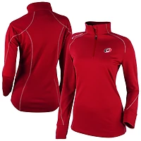 Women's Columbia  Red Carolina Hurricanes Shotgun Omni-Wick 2.0 Raglan Quarter-Zip Top