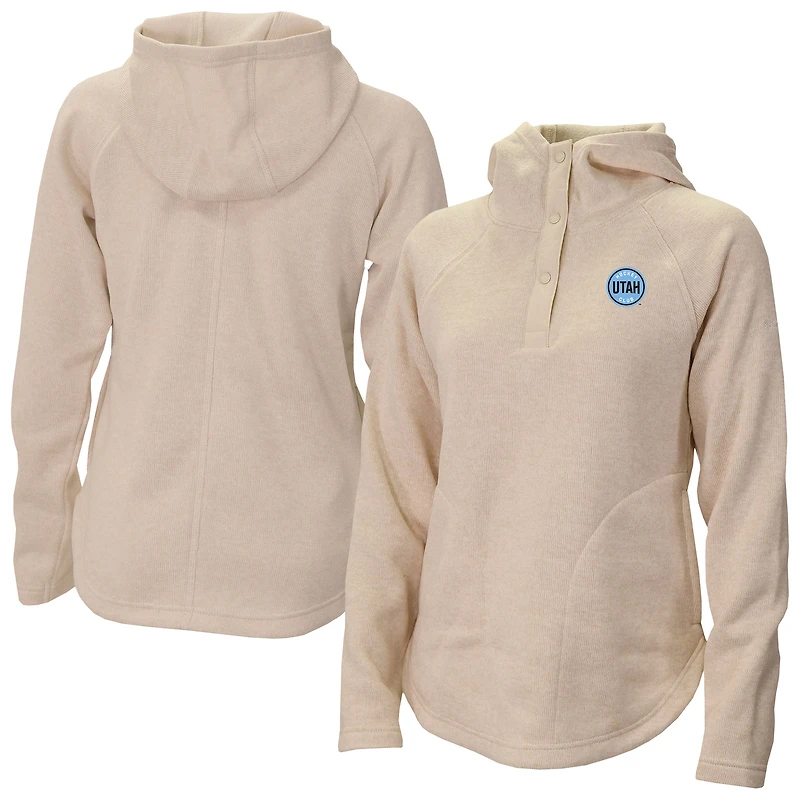 Women's Columbia Cream Utah Mammoth Sweater Weather Quarter-Snap Hoodie