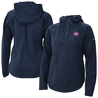 Women's Columbia  Navy Montreal Canadiens Sweater Weather Quarter-Snap Hoodie