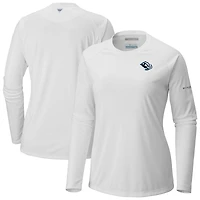 Women's Columbia  White Utah Mammoth Omni-Shade Tidal Tee II Raglan Long Sleeve T-Shirt