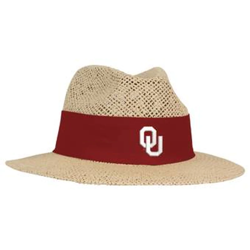 Men's Ahead Tan Oklahoma Sooners Wellington Gambler Straw Hat