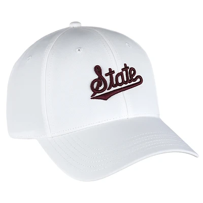 Men's Ahead  White Mississippi State Bulldogs Stratus AeroSphere Adjustable Hat