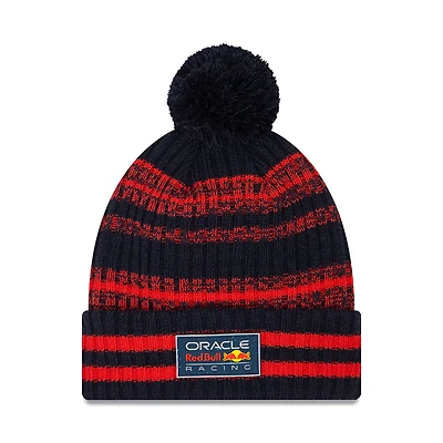 Men's New Era  Navy Red Bull Racing Sustainable Cuffed Knit Hat with Pom