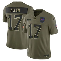 Men's Nike Josh Allen Olive Buffalo Bills 2025 Salute to Service Limited Jersey