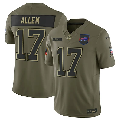Men's Nike Josh Allen Olive Buffalo Bills 2025 Salute to Service Limited Jersey