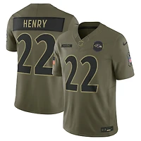 Men's Nike Derrick Henry Olive Baltimore Ravens 2025 Salute to Service Limited Jersey