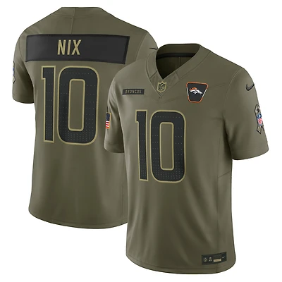 Men's Nike Bo Nix Olive Denver Broncos 2025 Salute to Service Limited Jersey