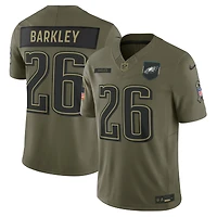 Men's Nike Saquon Barkley Olive Philadelphia Eagles 2025 Salute to Service Limited Jersey