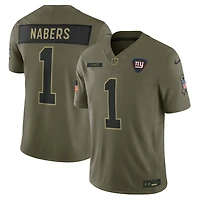 Men's Nike Malik Nabers Olive New York Giants 2025 Salute to Service Limited Jersey
