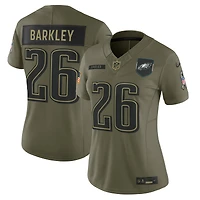 Women's Nike Saquon Barkley Olive Philadelphia Eagles 2025 Salute to Service Limited Jersey