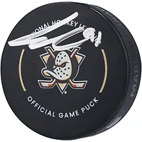 Leo Carlsson Anaheim Ducks Autographed Official Game Puck