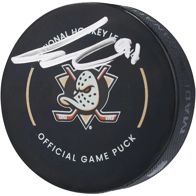 Leo Carlsson Anaheim Ducks Autographed Official Game Puck