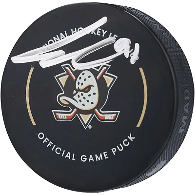 Leo Carlsson Anaheim Ducks Autographed Official Game Puck