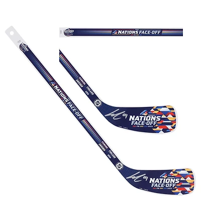 Leo Carlsson Anaheim Ducks Autographed 4 Nations Face-Off Mini Wood Stick