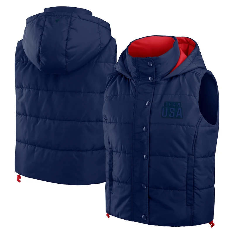 Women's Fanatics  Navy Team USA Level Up Padded Vest