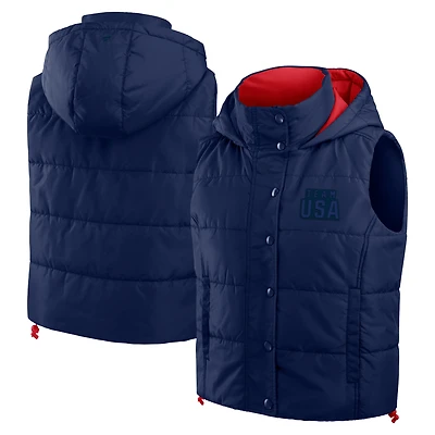 Women's Fanatics  Navy Team USA Level Up Padded Vest