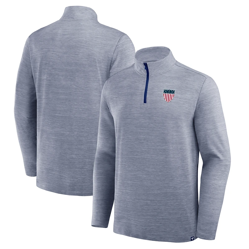 Men's Fanatics Light Blue Team USA Clutch Quarter-Zip Pullover